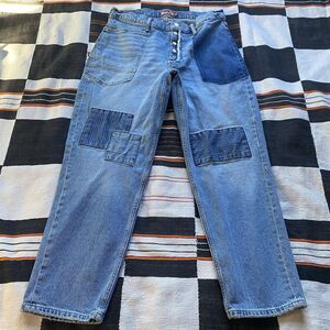 Lucky Brand Boy Mid Rise Relaxed Straight Patchwork Pants. Festival. Boho. 10/30